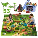 Wisairt Dinosaur Toys for Kids,53 PCS Dinosaur Play Set with Activity Play Mat,Dinosaur Figures,Trees, Rocks,Container to Create a Dino World Great Gift for Boys Girls Toddles Ages 3 4 5 6 7 8