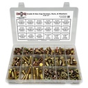 Grade 8 Hex Cap Bolts Screws, Nuts, Washers, Lock Washers Assortment Kit - 380 Pieces!