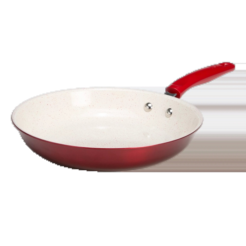Tasty Clean Ceramic 10" Non-Stick Aluminum Fry Pan, Red