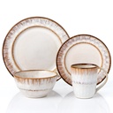 Lorren Home Trends 16 Piece Stoneware Set in Mocca Swirl
