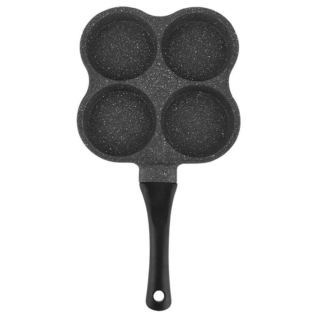 Non-Stick Aluminum 4-Hole Pancake Omelet Pan, 36.5X19.5X2.5Cm, Electric Ceramic Stove Compatible, Easy Clean Breakfast Maker Kitchen Utensil