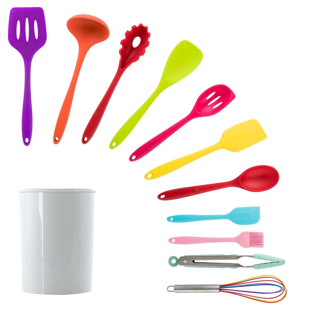 Megachef Mulit-Color 12 Piece Silicone Cooking Utensils