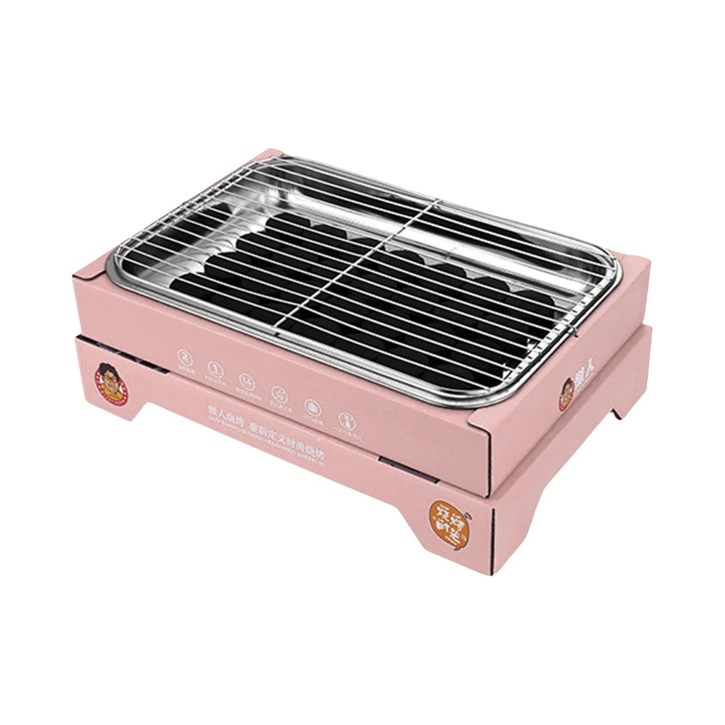 Disposable Grill Portable Grill Barbecue Grilling Kit for Indoor Outdoor Cooking Lightweight Ready to Use Instant Grill Set for BBQ Picnic Camping