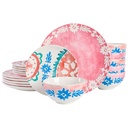 Spice by Tia Mowry Savory Saffron 18Pc Ceramic Dinnerware Set in Coral - 18 Pc