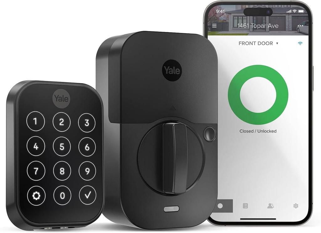 Yale Assure Lock 2 with Wi-Fi, Black Touchscreen Smart Lock for Front Door or Back, Electronic Door Lock with Keyless Entry and Remote Access, YRD450-WF1-BSP
