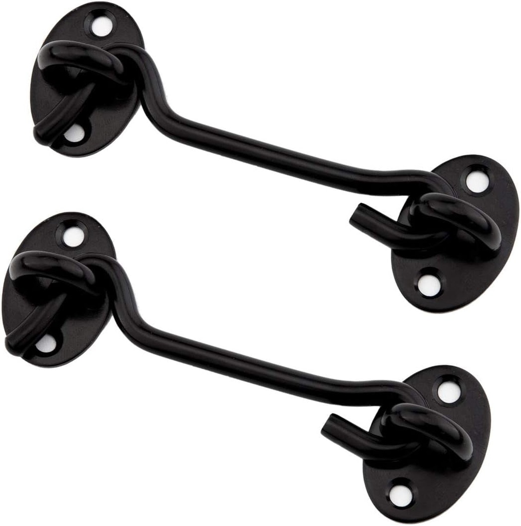 Barn Door Latch,Ulifestar 4 Inch Heavy Duty Stainless Steel Gate Latch Lock,Cabin Hook Eye Latch Hook with Mounting Screws for Window,Sliding Door,Back Gate,Closet Doors,Front Porch,Fence,2 Pack