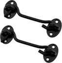 Barn Door Latch,Ulifestar 4 Inch Heavy Duty Stainless Steel Gate Latch Lock,Cabin Hook Eye Latch Hook with Mounting Screws for Window,Sliding Door,Back Gate,Closet Doors,Front Porch,Fence,2 Pack