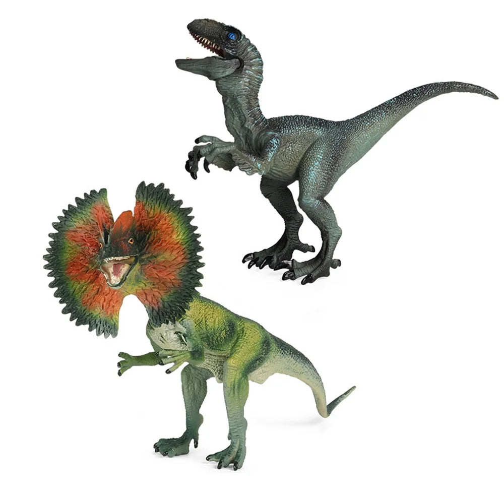 EOIVSH Dinosaur Toys for Kids 3-5 with Dilophosaurus & Velociraptor Action Figure - Jurassic Play Set for Boys & Girls - Perfect Dinosaur Party Favors, Birthday Gifts