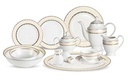 Lorren Home Trend S 57-Piece Margaret Bone China Dinnerware Set (Service for 8)