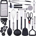 Zulay Kitchen 23 Piece Nylon Kitchen Utensils Nylon & Stainless Steel Non-Stick Cooking Utensils Set