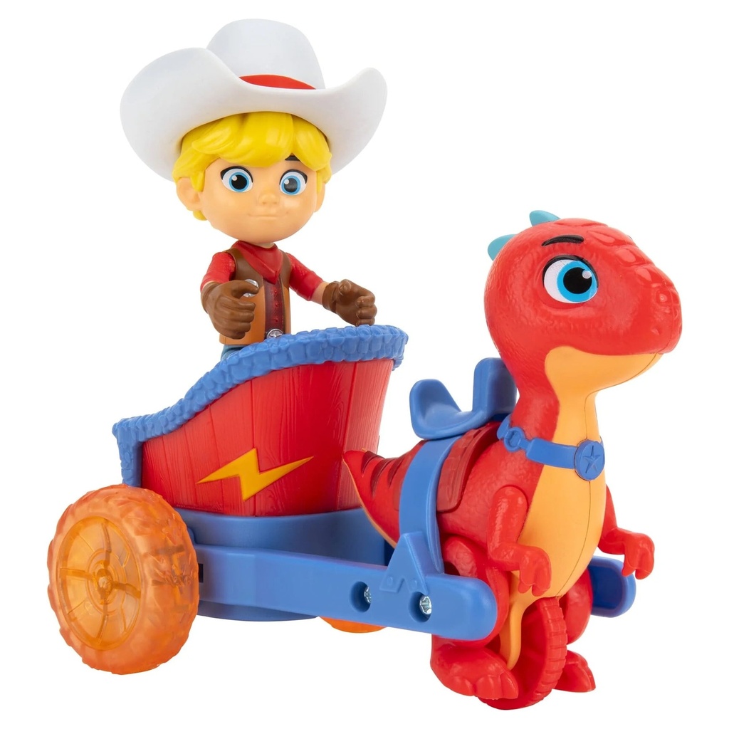 3" Dino Ranch Jon and 5" Blitz Chariot Vehicle Pre-Westoric Ranchers