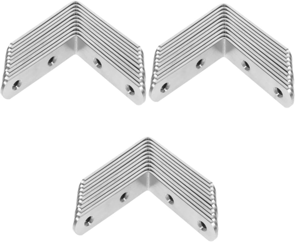 30 Pcs Stainless Steel Corner Code Shelf Bracket Metal Brackets Bracket for Wood Angle Bracket L Brackets for Wood Corner Brackets Shelf Hanger Wall Brackets for Shelves