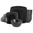 Gibson Home Soho Lounge Matte 18 Piece Dinnerware Set - Black