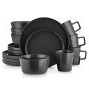 Stone Lain Celina 32-Piece Dinnerware Set Stoneware, Black