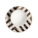 Ozarke Davi Black Crossroad Plates Set, Fine Bone China (Set of 12)