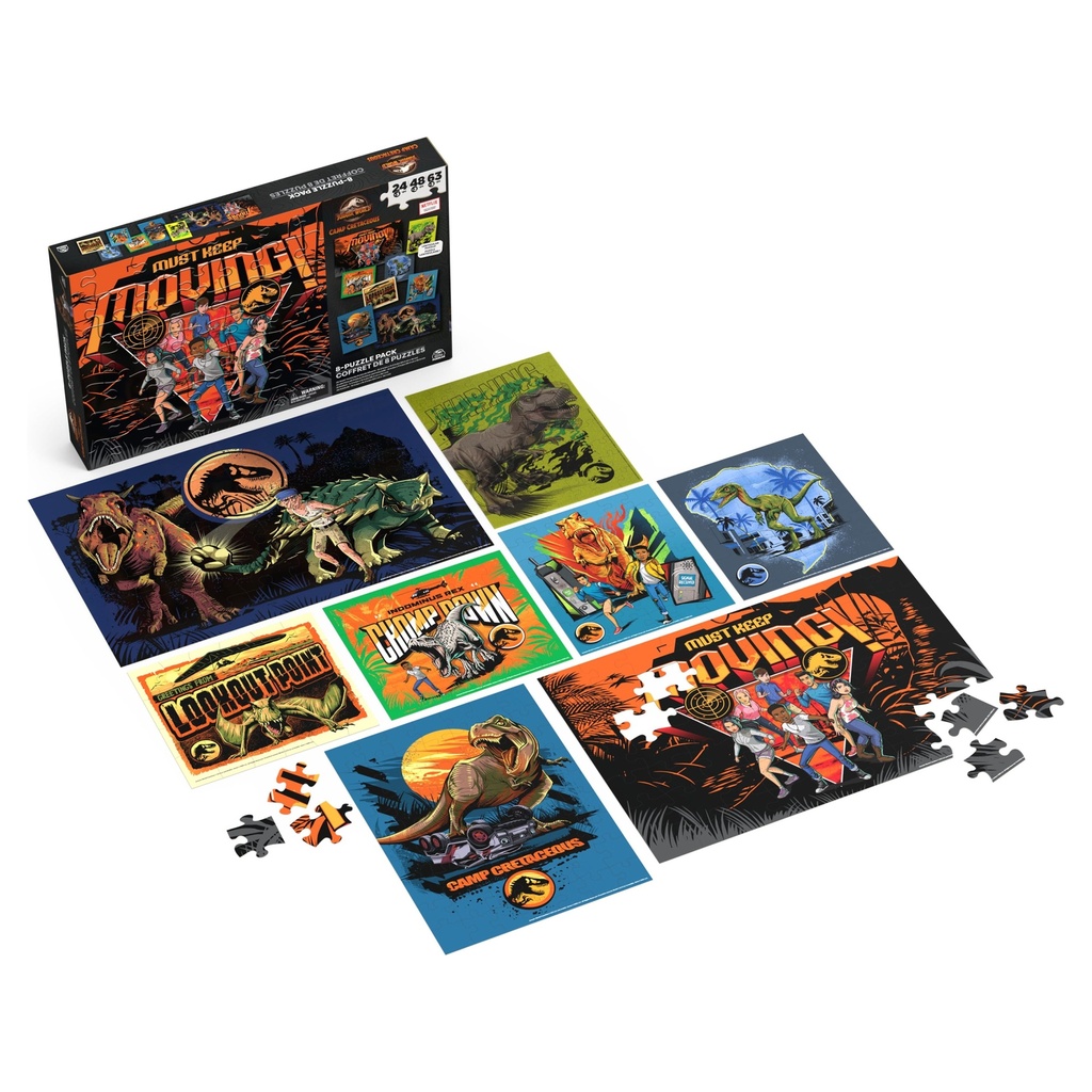 Jurassic World, Camp Cretaceous 8-Puzzle Pack, for Kids Ages 4 and Up