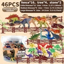 OOTSR 46 Pack Dinosaur Toy with Box, Educational Combination of Realistic Dino Figure for Cool Boys Girls Birthday Party Favors