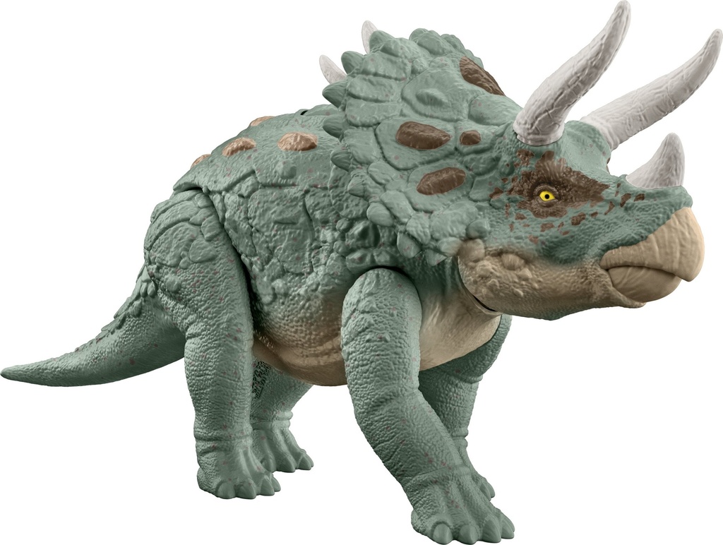 Jurassic World Gigantic Trackers Triceratops Dinosaur Action Figure Toy, Large Species