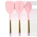 Paris Hilton 3 Piece Kitchen Utensil Set with Jewel Shaped Handles, Pink