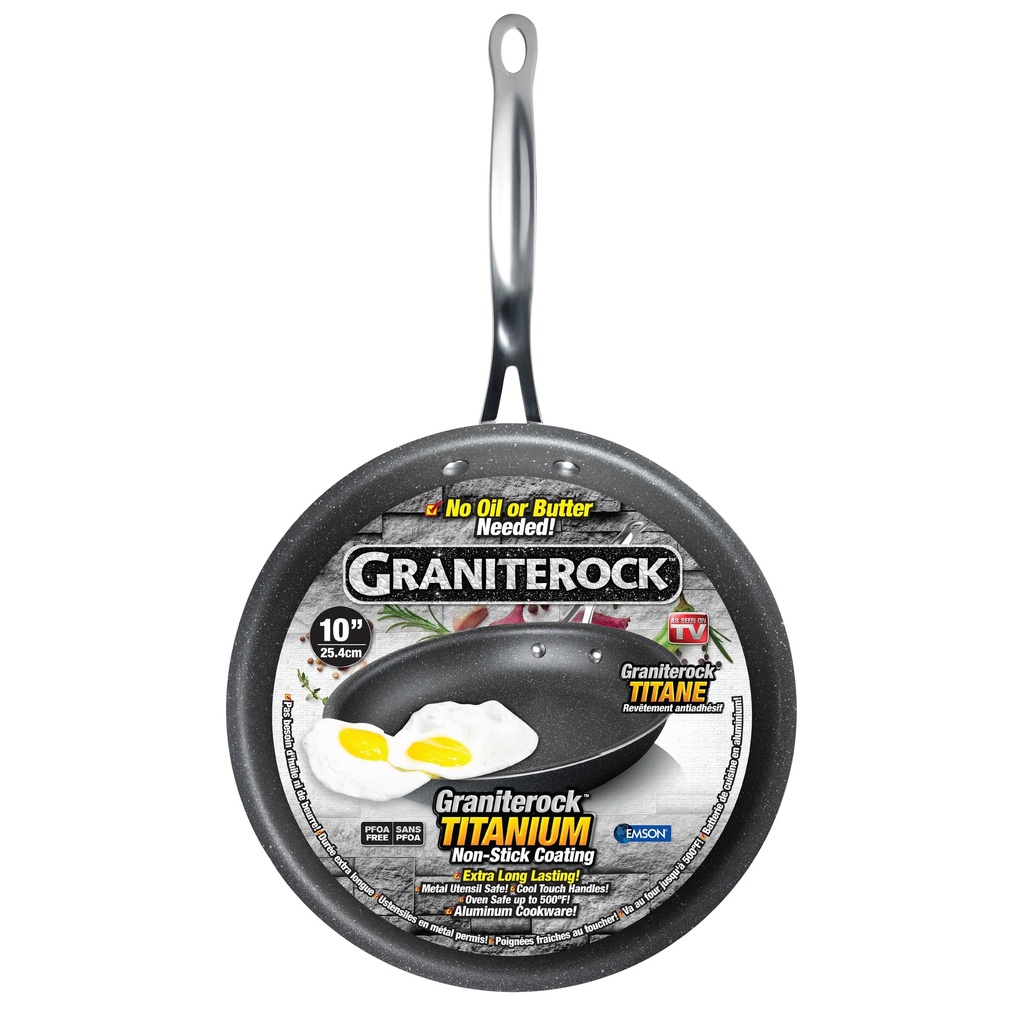 Granitestone Nonstick Fry Pan Ultra Durable Nonstick Skillet PFOA Free Oven Dishwasher Safe 10 Inch