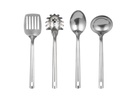 Mainstays 4-Piece Kitchen Utensil Set, Spatula, Slotted Spoon, Ladle and Pasta Spoon, Stainless Steel