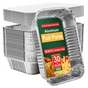 Aluminum Pans Disposable Foil (30 Pack) - Half Size Steam Table Deep Pans - Tin Pans Great for Cooking, Heating, Storing, Prepping Food