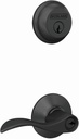 Schlage FB50N G Acc 622 Single Cylinder Deadbolt and Keyed Entry Accent Lever, Matte Black