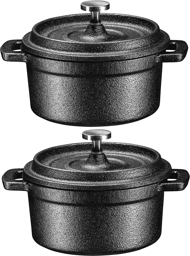 Bruntmor Pre-Seasoned 8 Ounce Cast Iron Mini Dutch Oven