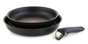 T-Fal Ingenio Expertise 3 Piece Nonstick Cookware Set, Induction Oven Safe 500F, Pots and Pans, RV, Detachable Handle, Black