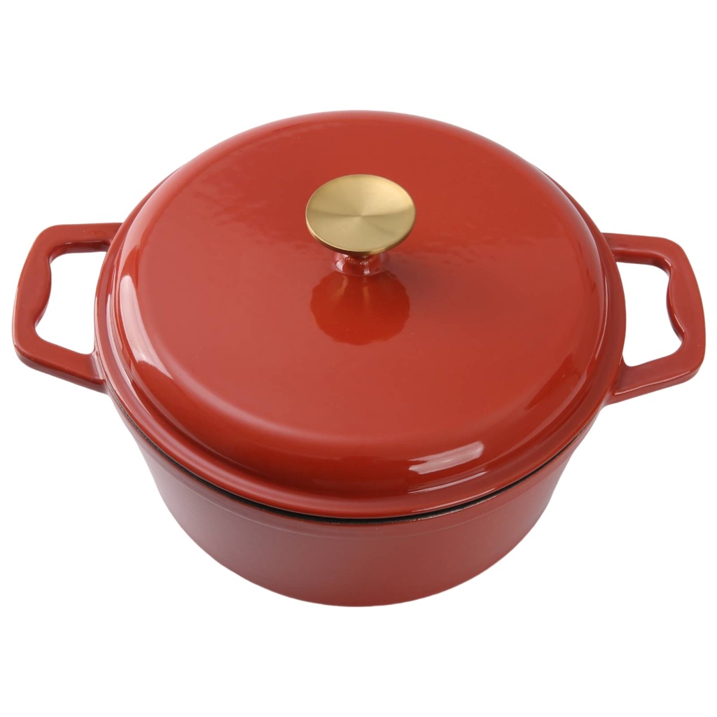 Mainstays 4.75Qt Ceramic Enamel Cast Iron Dutch Oven Red with Lid