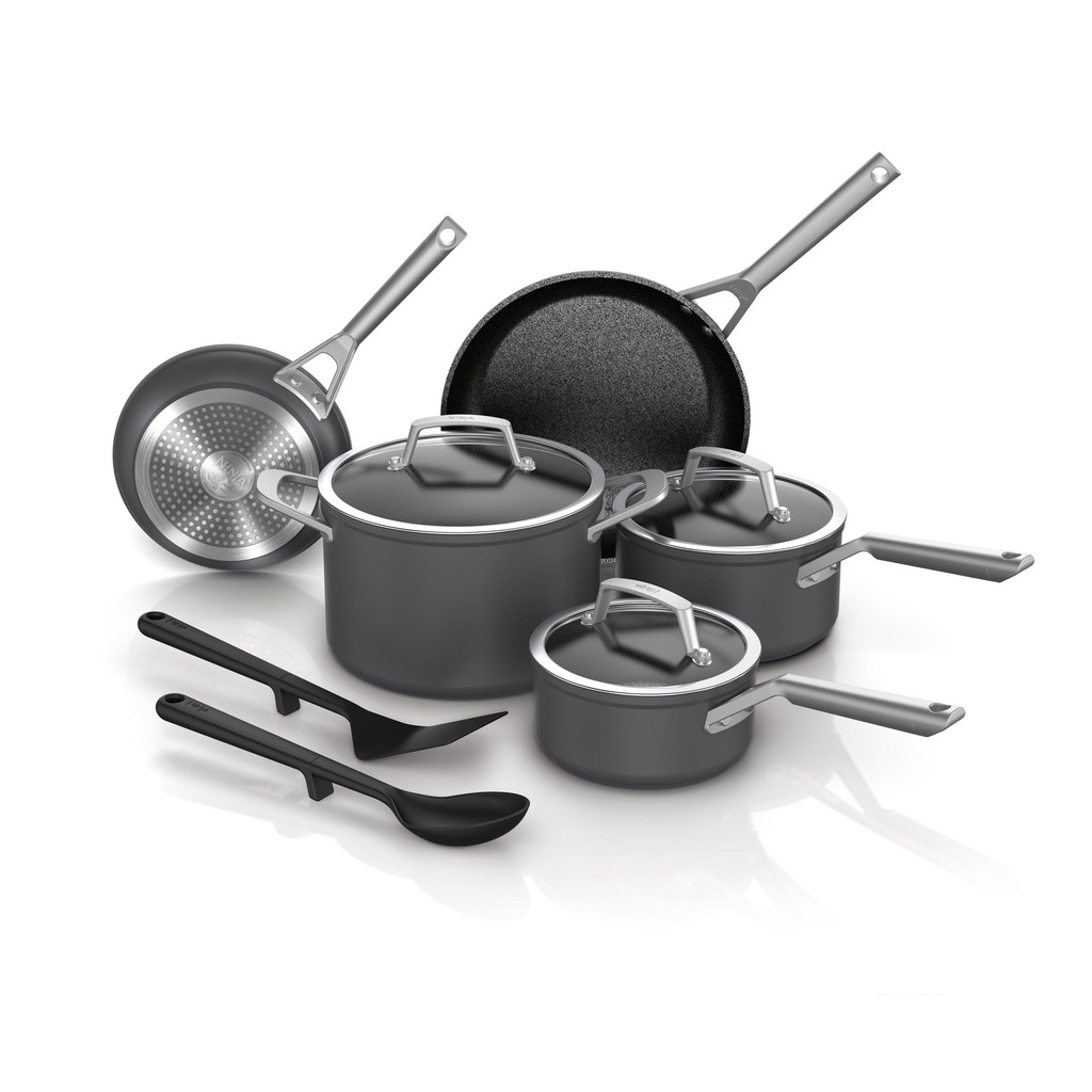 Ninja Neverstick Premium Hard-Anodized 10-Piece Cookware Set, Gray, C39010