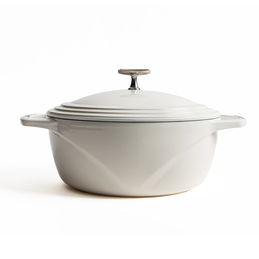 Lodge Cast Iron USA Enamel Dutch Oven 7.5 Qt., White