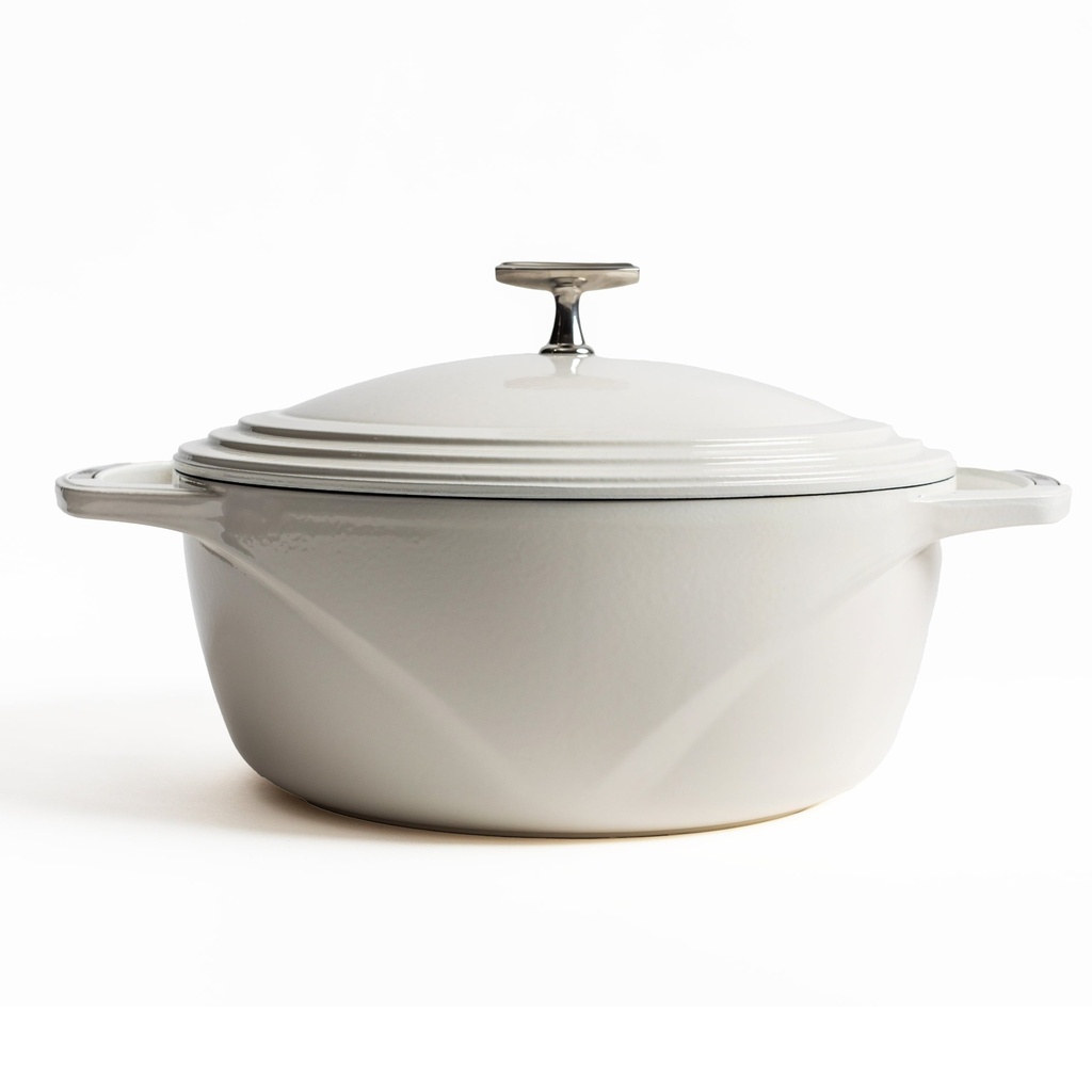 Lodge Cast Iron USA Enamel Dutch Oven 6 Qt., White