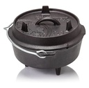 Heslehs Cast Iron Dutch Oven for Cooking or Baking Outdoors over a Campfire or in the Home Kitchen, Pre-Seasoned Cookware Conducts Heat Evenly, 3 Legs, 1.7 Quart