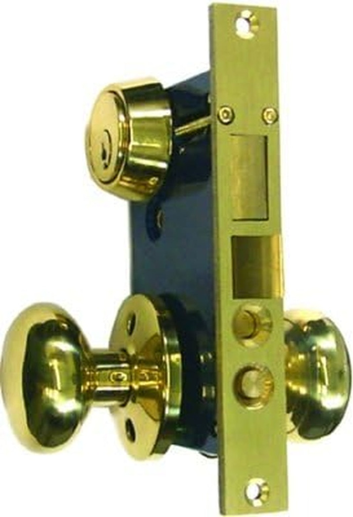 Tuff Stuff 5122AL Heavy Duty Mortise Lockset Ornamental Iron Gate Door Double Cylinder 2-1/2" Backset 1"X 7-5/8" Faceplate Left Hand