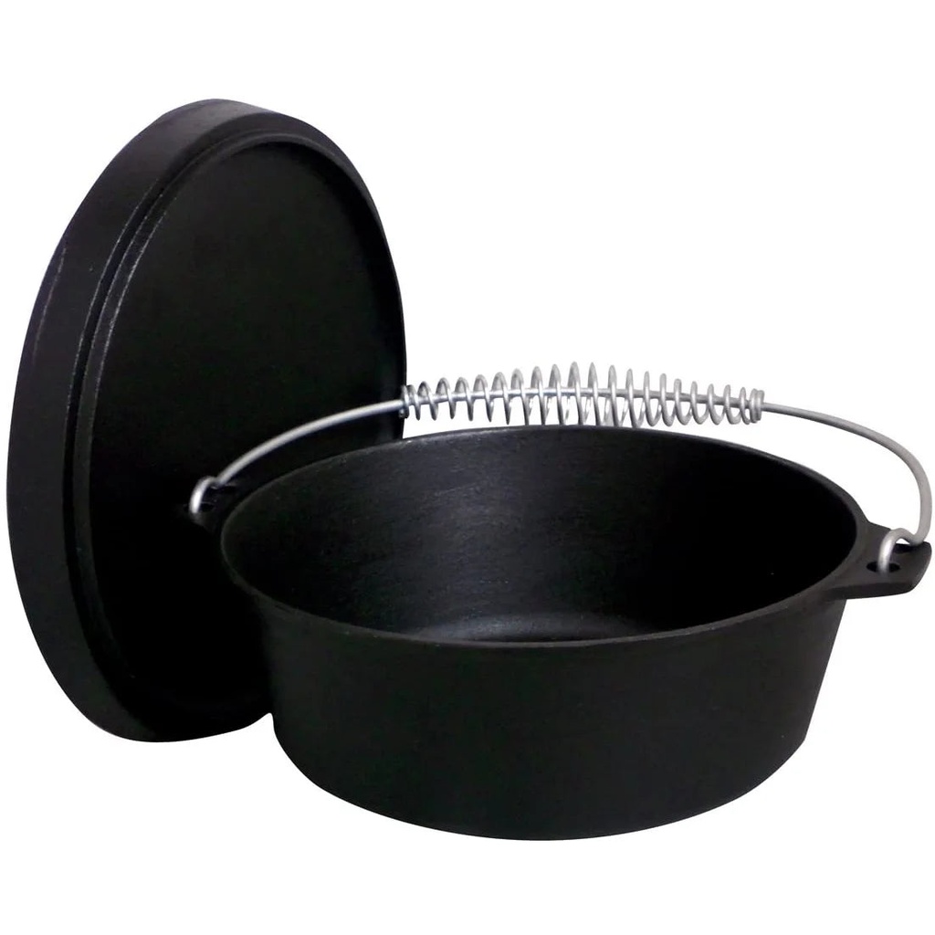 King Kooker CI20S 20-Quart Pre-Seasoned Cast Iron Dutch Oven with Lid, Black
