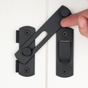 4 Packs Barn Door Latches，3.93” X 2.75” Matte Black Stainless Steel Barn Gate Flip Door Latch Bi-Fold Door Lock,Sliding Door Antique Lock Gate Latches Wine Cabinet Closet Door Latches