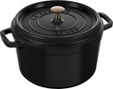 Staub Cast Iron Dutch Oven 5-Qt Tall Cocotte, Made in France, Serves 5-6, Matte Black