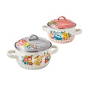 The Pioneer Woman Sweet Romance 1.05-Quart Enamel on Steel Mini Dutch Oven with Lid, Set of 2
