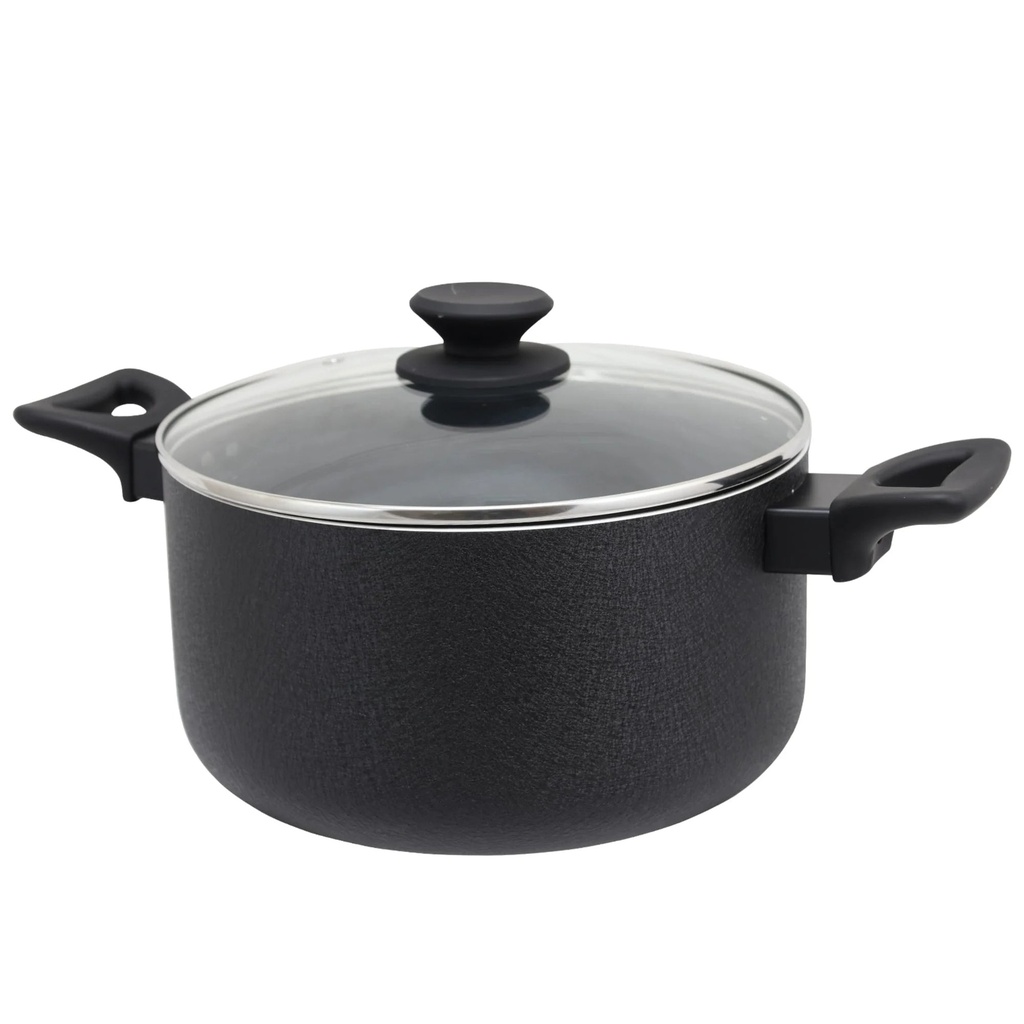 Oster Ashford 6 Quart Aluminum Dutch Oven with Lid in Black