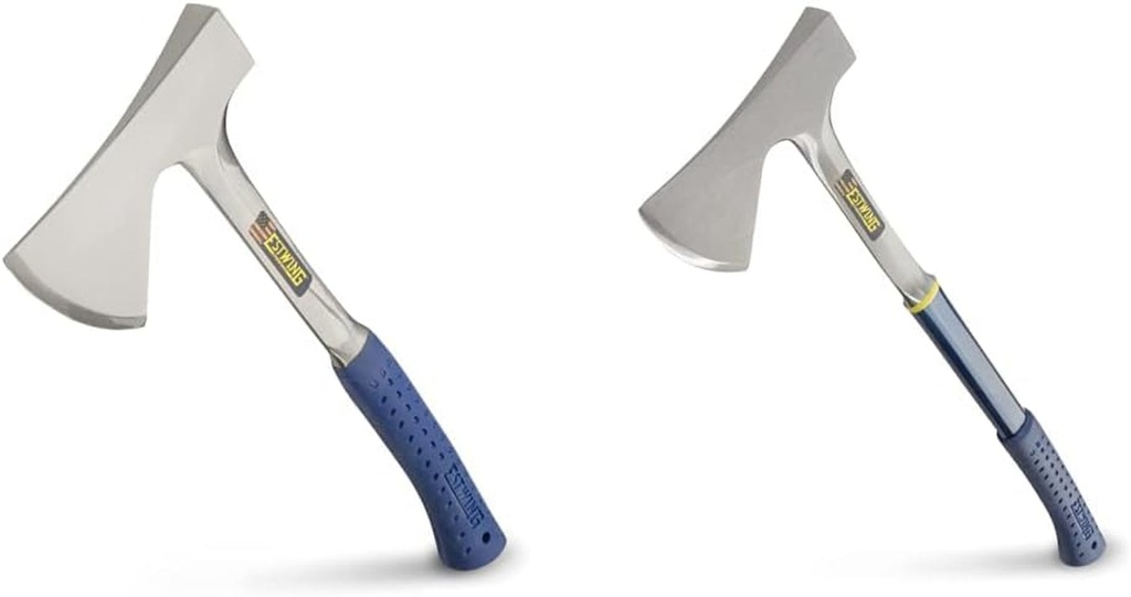 ESTWING Camper'S Axe - 26" Wood Splitting Tool with All Steel Construction & Shock Reduction Grip - E45A and E44A Camper'S Axe Hatchet, 16" (Inches), Blue