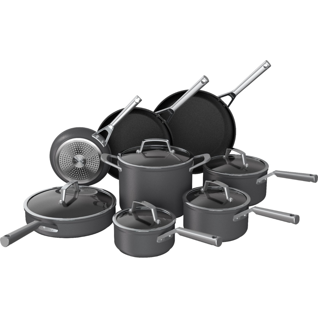 Ninja C39600 Foodi Neverstick Premium Hard-Anodized 13-Pieces Cookware Set, Slate Grey
