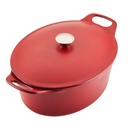 Rachael Ray NITRO Cast Iron Dutch Oven, 6.5-Quart, Red