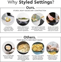 Styled Settings White Pots and Pans Set Nonstick-15 Piece Luxe White Cookware Set PFOA Free Non Toxic,Oven Safe,Induction Safe Cooking Pot with Strainer Lid,Gold Cooking Utensils,Gold Pots & Pans…