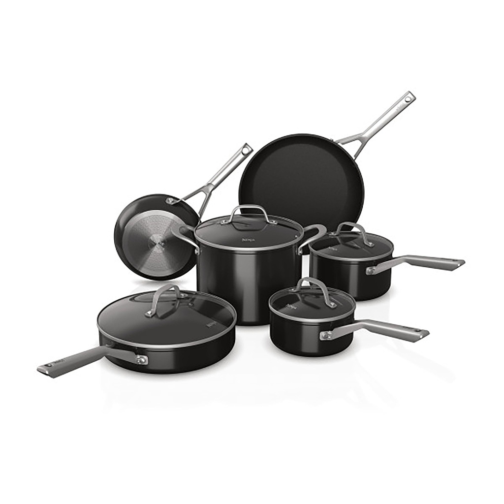Ninja C19000 Foodi Neverstick 10-Piece Cookware Set, Black