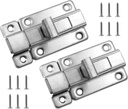 Slide Latch, 2Pcs Door Window Latch Sliding Lock Stainless Steel Sliding Barrel Bolt Lock with 12 Screws