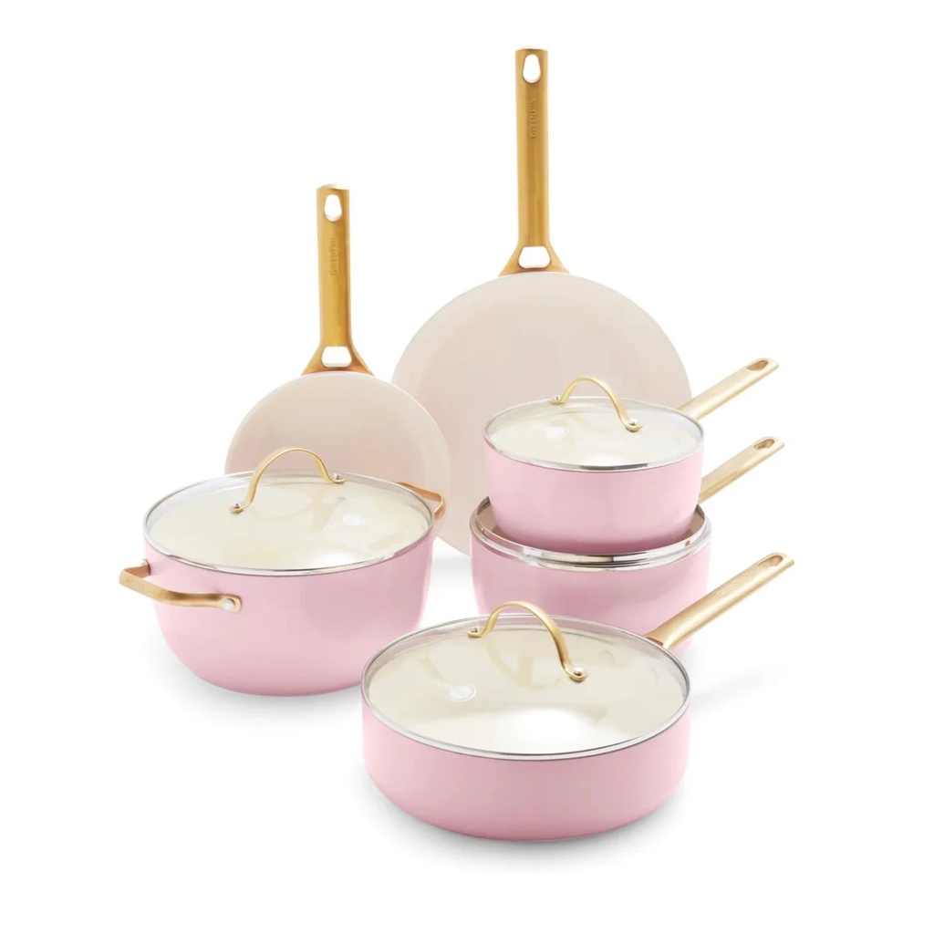 Greenpan Reserve Ceramic Nonstick 10-Piece Cookware Set | Blush