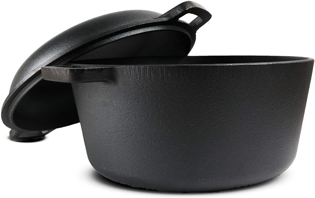 Cuisiland Pre-Seasoned 5Qt Cast Iron Dutch Oven with 10.25 Inch Griddle Skillet Lid