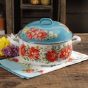 The Pioneer Woman Vintage Floral 4 Quart Enamel Cast Iron Dutch Oven with Lid