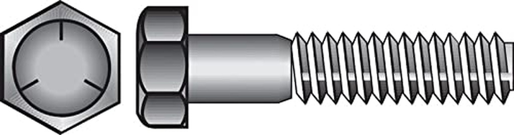 Hillman 57491 0.75 In. Dia. X 2 In. Heat Treated Zinc Steel Hex Head Cap Screw, Pack of 20